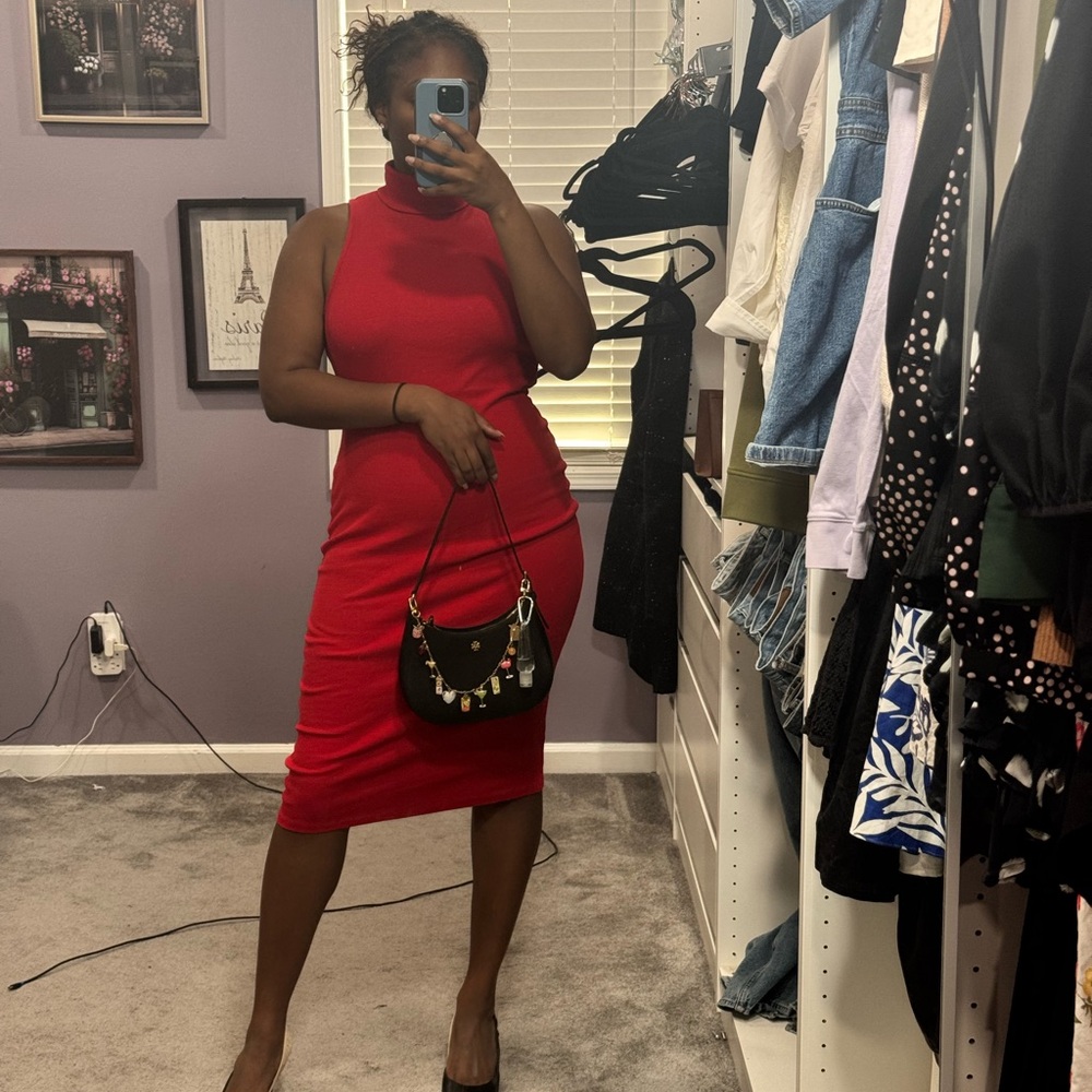 Zara Vibrant Red Midi Dress